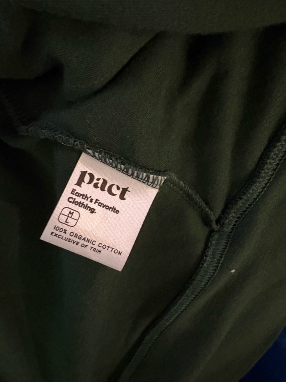 NWT PACT dark olive green organic cotton cardigan M/L - Picture 3 of 4